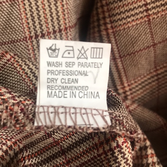 CBR brown plaid off shoulder asymmetric button front fall lightweight jacket XL - Picture 13 of 13